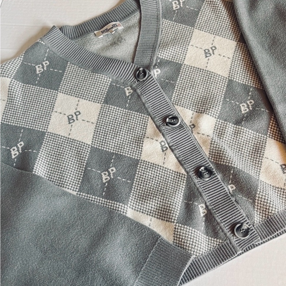 Baum Und Pferdgarten Cashmere Blend Cardigan GreyWhite Diamond Size S (S/M)